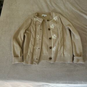 Beige Cardigan Sweater